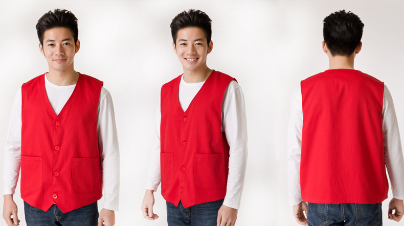 簡約兩口袋鈕扣馬甲